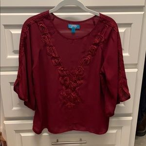 Red detailed top